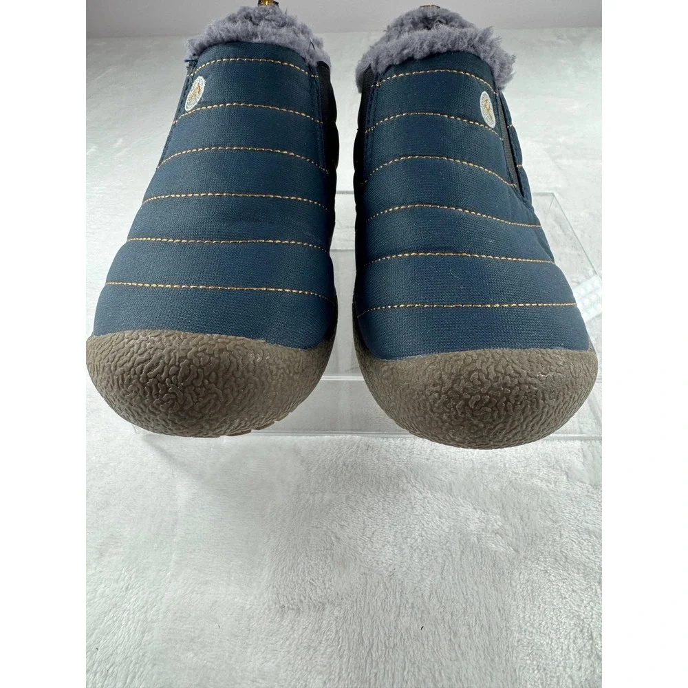 Fujeak Waterproof Snow Shoes‎ Women's 5.5  36 Blue Fur Lined Slip-On Winter